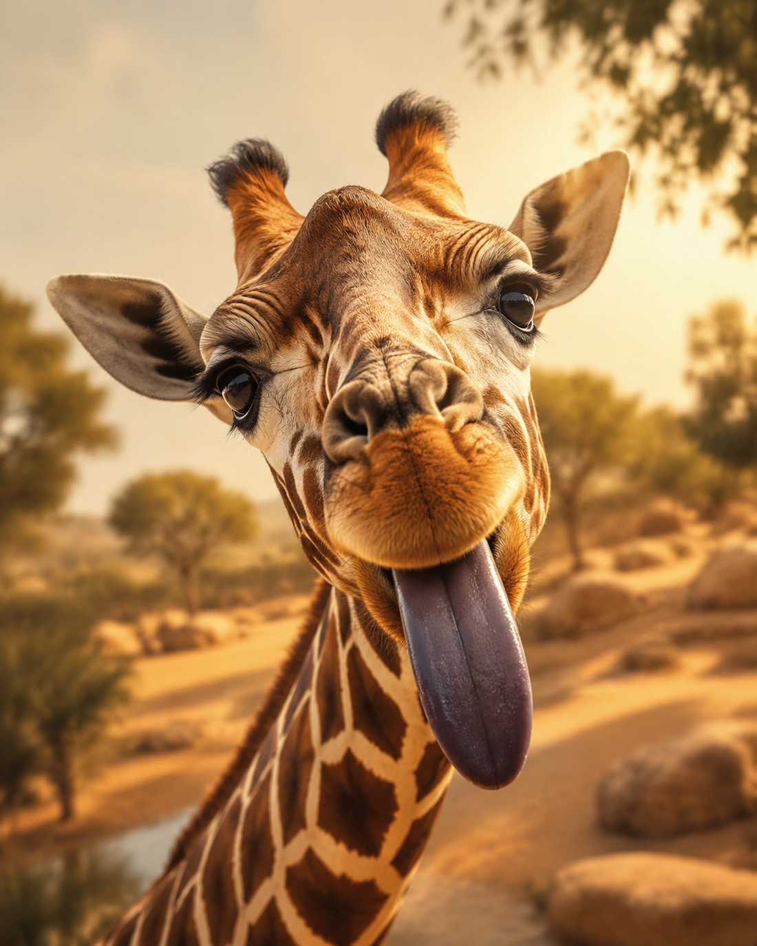 What color is a giraffe's tongue?